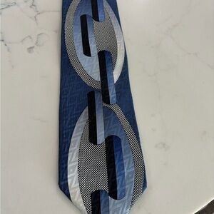 Valentino Rudy silk tie, in Blue,black and  Grays